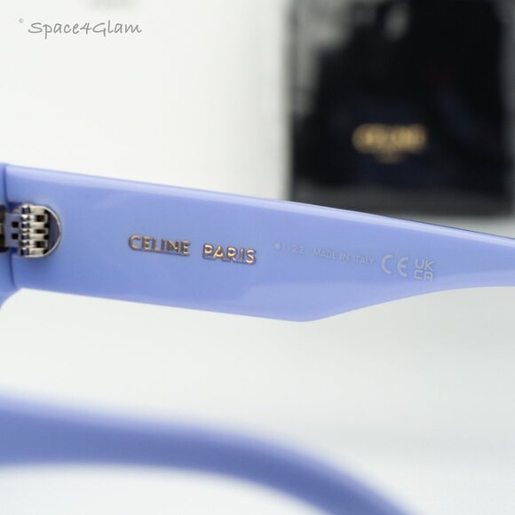 BRAND NEW Celine CL40197U 78A Shiny Lilac Smoke Unisex Cat Eye Sunglasses - Picture 6 of 9